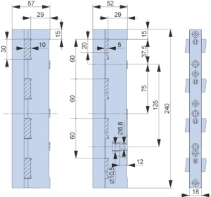 Suport sistem de bare 60 mm,4P, COSMO - Img 2