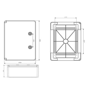 Tablou electric 350x250mm cu usa transparenta IP65 IK10 UV fara halogen - Img 2