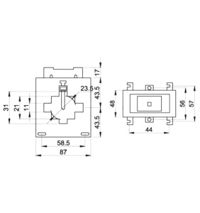 Transformator de curent 50/5A pentru bara de 30mm 95x 80mm 1VA - Img 2