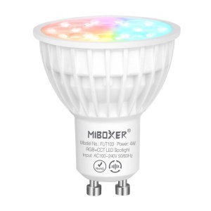 Bec LED 4W GU10 RGB+CCT LED Spotligh 320lm 80lm/W 2700K~6500K, 16 milioane de culori intensitatea luminii ajustabila, control de la distanta 30m 2.4GHz - Img 1