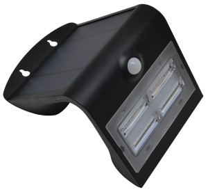CIL de perete LED, panou fotovoltaic,detector mișcare, negru