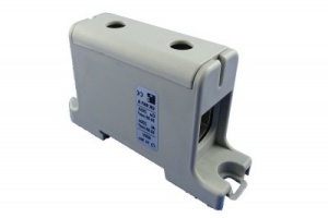 Clema terminala conexiune 1 pol gri Cu-Al 2x50mm² montare pe sina DIN 35mm 145A (Al) 160A ( Cu)