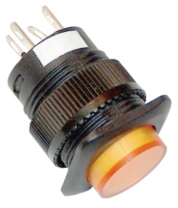 Comutator mini cu semnalizare luminoasă, galben - Img 1