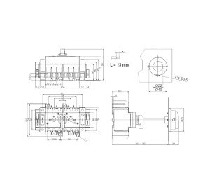Comutator sursa 3x125A 3 poli 125A 1-0-2 rotativ modular montare pe sina - Img 3