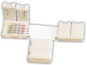 Conector rapid pentru bandaLED RGB in forma de "T"