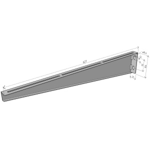 Consolă universală 627x104mm NZMU600 electro-galvanizată suport pentru prindere canal cablu, susținere maxim 150 kg - Img 2