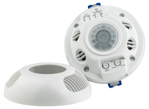 Detector de mişcare infraroşu, ultrasonic, de tavan, alb - Img 2