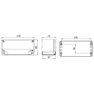 Doza 170x80x73mm distributie cutie jonctiune din aluminiu IP67 IK09 - Img 2