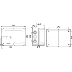 Doza ABS distributie cutie jonctiune 290x210x140 mm transparenta IP67 - Img 2