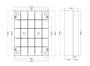 Doza aplicata patrata 380x300x120mm IP56 pentru distributie jonctiune ABS rezistenta UV fara presetupe margini netede - Img 2