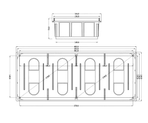 Doza de distributie derivatie 396x152x70mm din plastic incastrata IP40 - Img 2