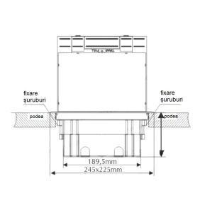 Doza incastrata in pardoseala 12 module IP30 IK10 compatibil aparataj modular TEM - Img 3