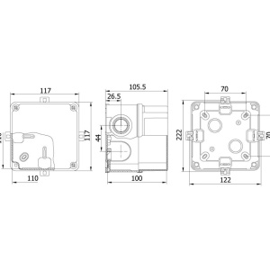Doza patrata din plastic adanca ABS 110x110x100mm IP67 IK06 - Img 2