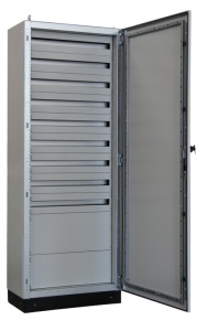Dulap metalic de distribuție modular, ușă met., cu șină DIN