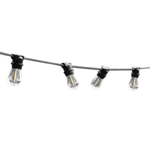 Ghirlanda 20 metri cu 40 becuri led E27 1W pentru exterior, cablu cauciuc IP44
