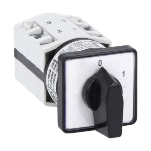 Intrerupator 10A 2.2kw 0-1 ON-OFF 3 poli IP40 industrial incastrabil cu came PACO pentru tablouri cu protectie la atingere directa - Img 1
