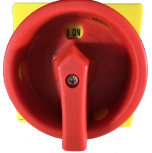 Intrerupator principal 32A 3 poli 7.5kW de urgenta incastrat cu placa galbena frontala 66x66mm - Img 2