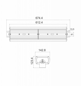 Lampă industrială 80W 190lm/W 15200lm 4000K Low Bay led (Instalare până la 6 metri înălţime) 612x142mm IP65 - Img 3