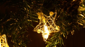 Lanț de lumină LED de Crăciun, stea, din metal, cu baterii - Img 3