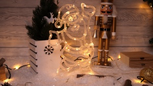 Lumină decorativă de Crăciun pt. geam, Moș Crăciun,fără bat.