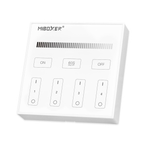 Mi-Light MiBoxer Group Grup de comandă Dimmer cu telecomandă albă montat pe perete 4 zone DIM B