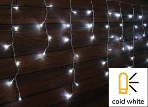 Perdea luminoasă LED de Crăciun, țurțuri, interior/exterior