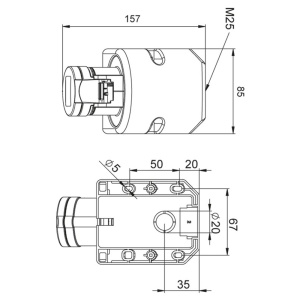 Priza trifazica aplicata 5 poli 32A 3P+N+E 6h CEE 380V IP44 - Img 3
