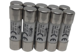 Set 10 sigurante 10x38 16A fuzibile cilindrice ceramica 500V AC gG - Img 1