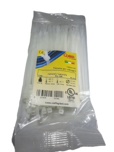Set 100 buc colier cablu 200x3.6mm din plastic alb Cobra 9150 - Img 1