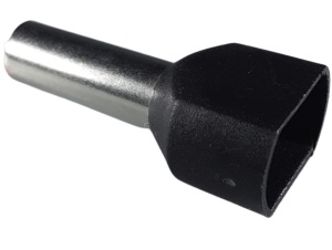 Set 100 pini terminali dubli izolati 6mm² negri ferule cupru 23mm - Img 1