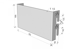 Suport 202x100mm electro galvanizat prindere pe canal cablu din sârmă pentru doză de distribuție (sau lampă, priză, intrerupător etc.) susținere maxim 10 kg - Img 2