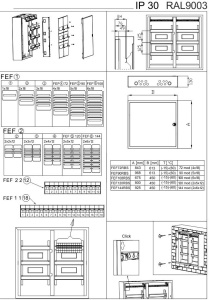 Tablou 108 module (6 randuri x18 module) 63A dulap de distribuție metalic IP30 dimensiuni 925x450mm - Img 3