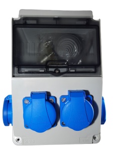 Tablou echipat organizare de santier 217x117mm cu 4 prize monofazice schuko IP44 - Img 1