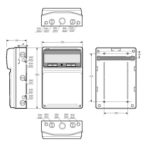 Tablou neechipat ABS 16 module usa de vizitare transparenta 506x330x155mm IP65 IK08 - Img 2