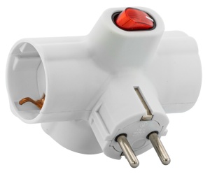 Adaptor priză cu întrerupător,alb - Img 2