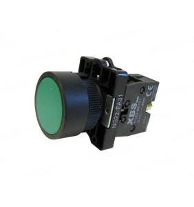 Buton verde simplu fara lumina cu revenire pentru tablouri electrice 1NO 6A 230V