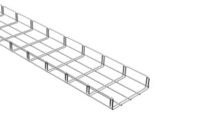 Canal cablu metalic 200x50mm din sarma mesh galvanizat lungime 2 metri jgheab pentru trasee electrice - Img 1