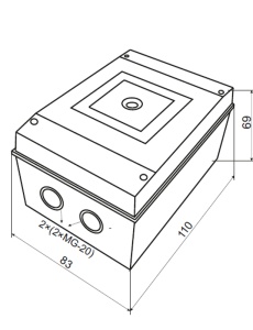 Carcasă mat. plastic pentru întrerupător manual, mărimea 1 - Img 2