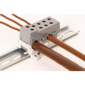 Clema de distributie 250A 1 x 10-95 mm2 si 7 x 2,5-50mm2 montare sina sau surub - Img 3