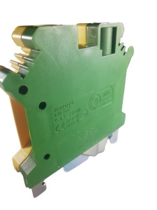 Clema pe sina bloc terminal 6mm² verde-galben 57A 42.5x47mm 690V - Img 1