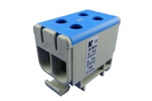Clema terminala conexiune 1 pol albastra Cu-Al 4x50mm² montare pe sina DIN 35mm 145A (Al) 160A ( Cu)