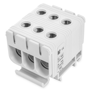 Clema terminala conexiune 1 pol gri Cu-Al 6x50mm² montare pe sina DIN 35mm 145A (Al) 160A ( Cu)
