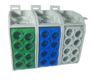 Cleme de distributie derivatie pentru conexiuni monofazice 25mm²/16mm² Cu-Al montaj pe sina DIN 152A - Img 3