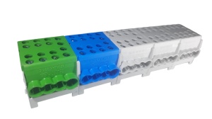 Cleme de distributie derivatie pentru conexiuni trifazice 25mm²/35mm²/ Cu-Al montaj pe sina DIN 100A - Img 2