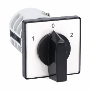 Comutator 20A 5.5kW 3 poli 1-0-2 IP40 rotativ inversor de sens motor 48x48mm - Img 1