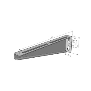 Consolă universală 245x70mm NZMU200 electro-galvanizată suport pentru prindere canal cablu, susținere maxim 50 kg - Img 2