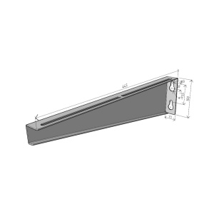 Consolă universală 445x100mm NZMU400 electro-galvanizată suport pentru prindere canal cablu, susținere maxim 100 kg - Img 2
