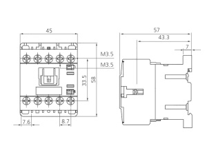 Contactor mini 6A cu 3 poli alimentare bobina 400V AC + 1 contact NO - Img 3