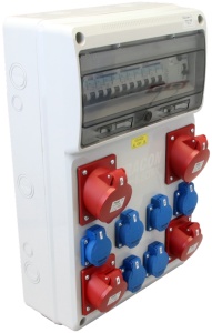 Cutie de distribuție, cu protecție, complet echipată