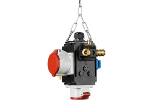 Distribuitor de energie suspendat cu 1 priza trifazica 400V 5 poli 16A 1 priza trifazica 400V 32A 5 poli si 1 prize monofazica schuko IP44 cu conexiune la aer comprimat si conexiune de date - Img 2